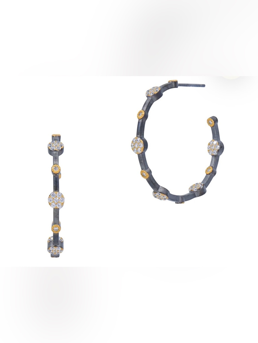 New in Box Freida Rothman Signature Disc Statement Hoops